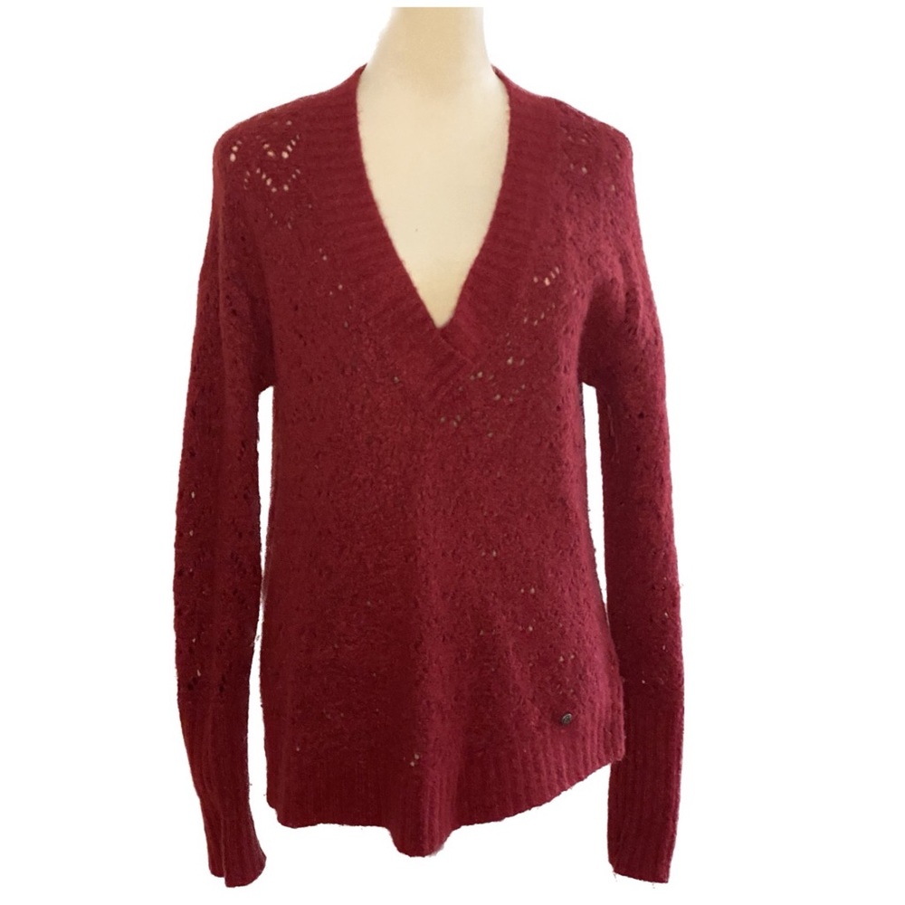 Ted Baker Red V-Neck Sweater - Size 4 US / 1 UK